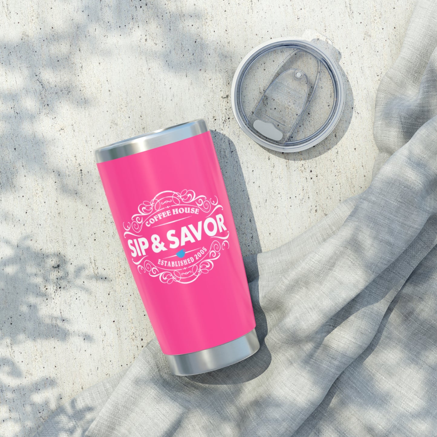 Pink Sip & Savor 20oz Travel Mug for Coffee Lovers