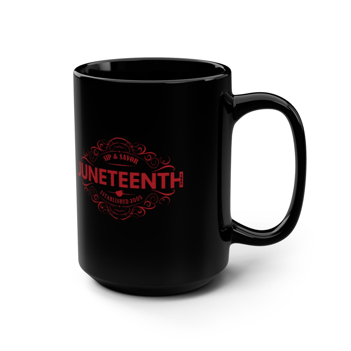 Juneteenth Celebration Black Mug - 15oz