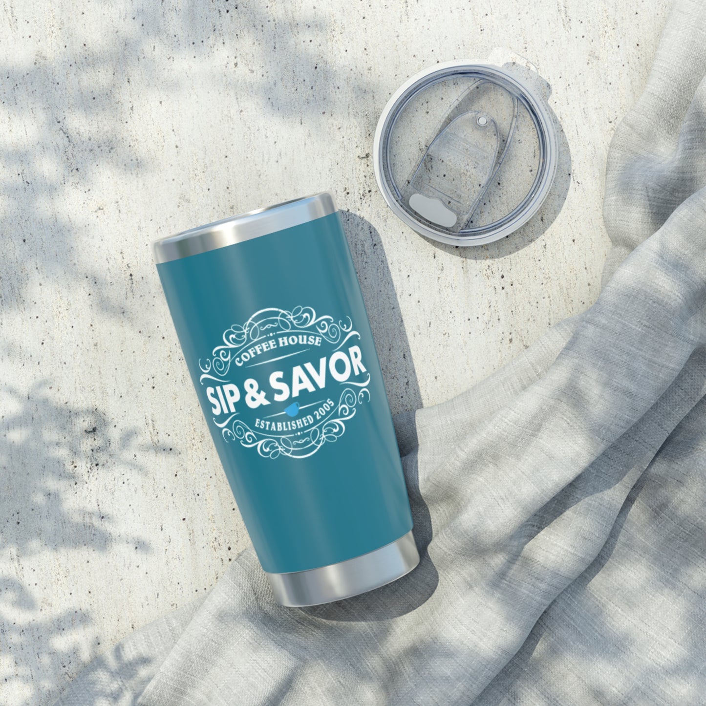 Teal Sip & Savor 20oz Travel Mug for Coffee Lovers