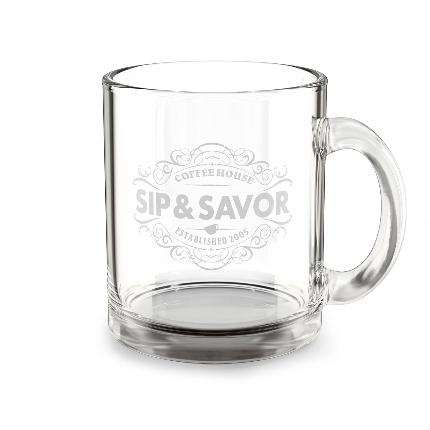 Sip N' Savor Clear Glass Coffee Mug