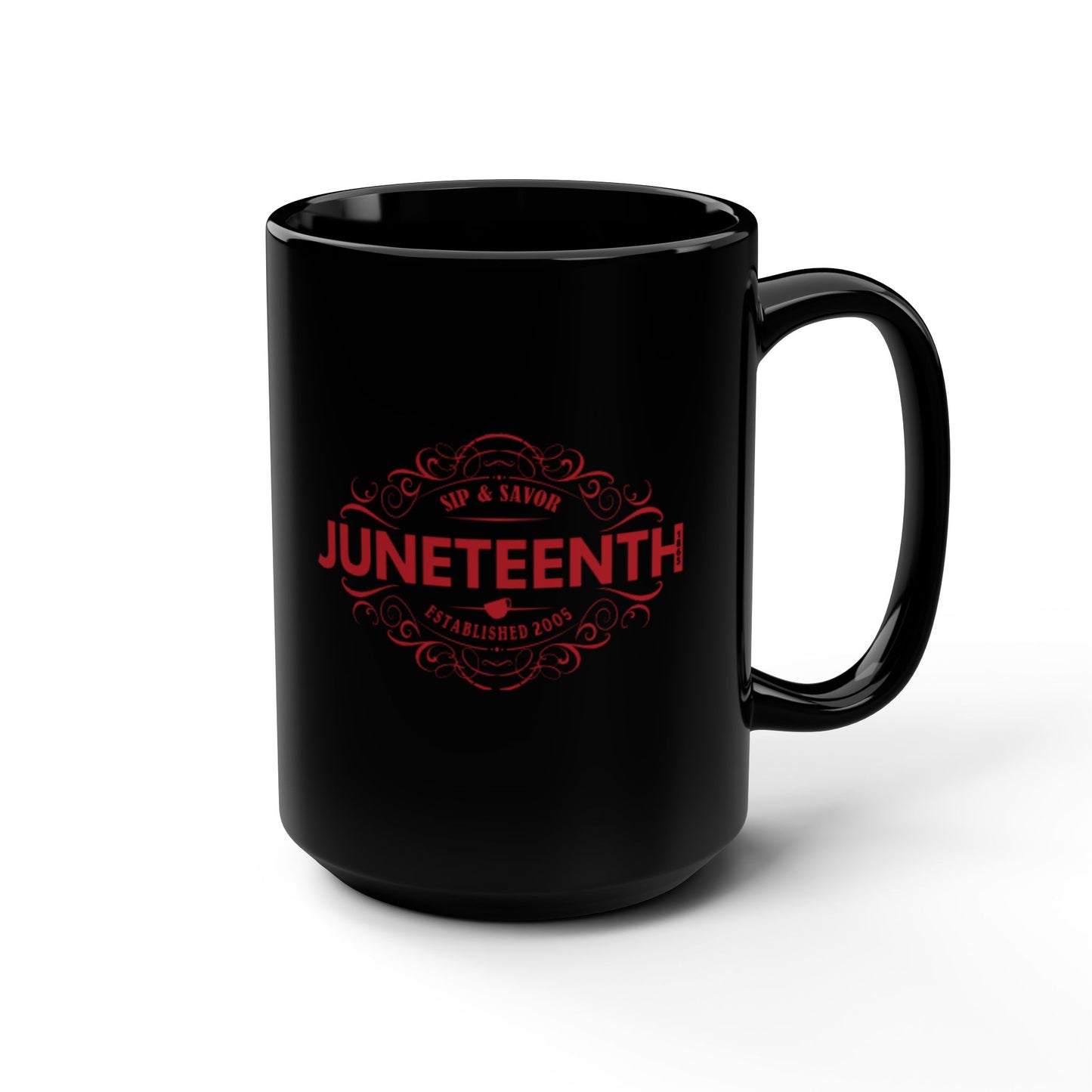 Juneteenth Celebration Black Mug - 15oz