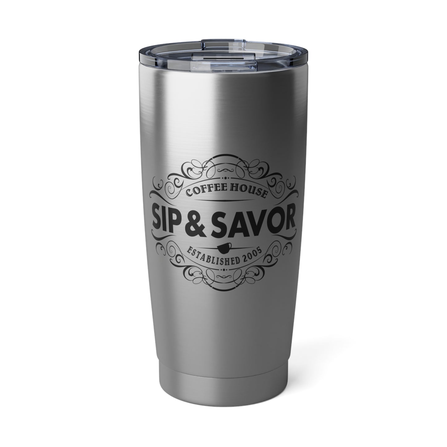 Silver Sip & Savor 20oz Travel Mug for Coffee Lovers