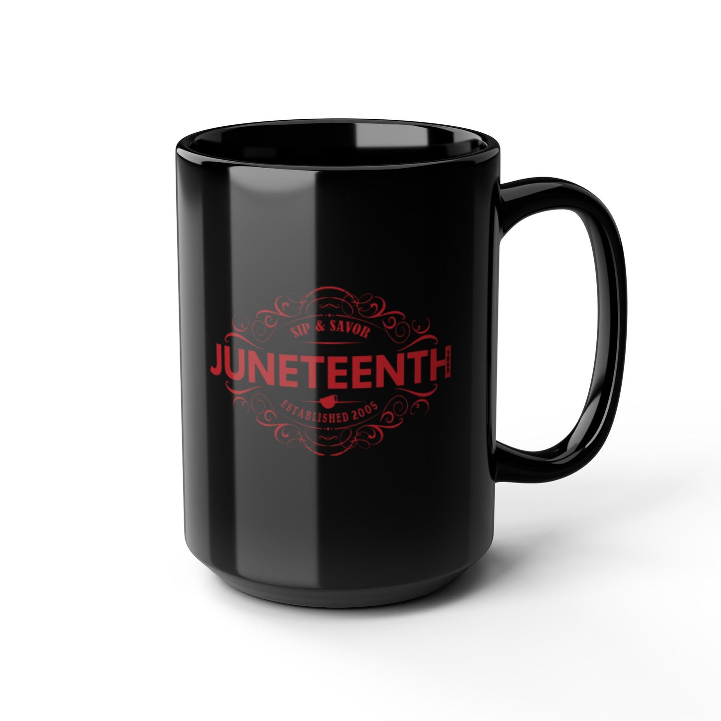 Juneteenth Celebration Black Mug - 15oz