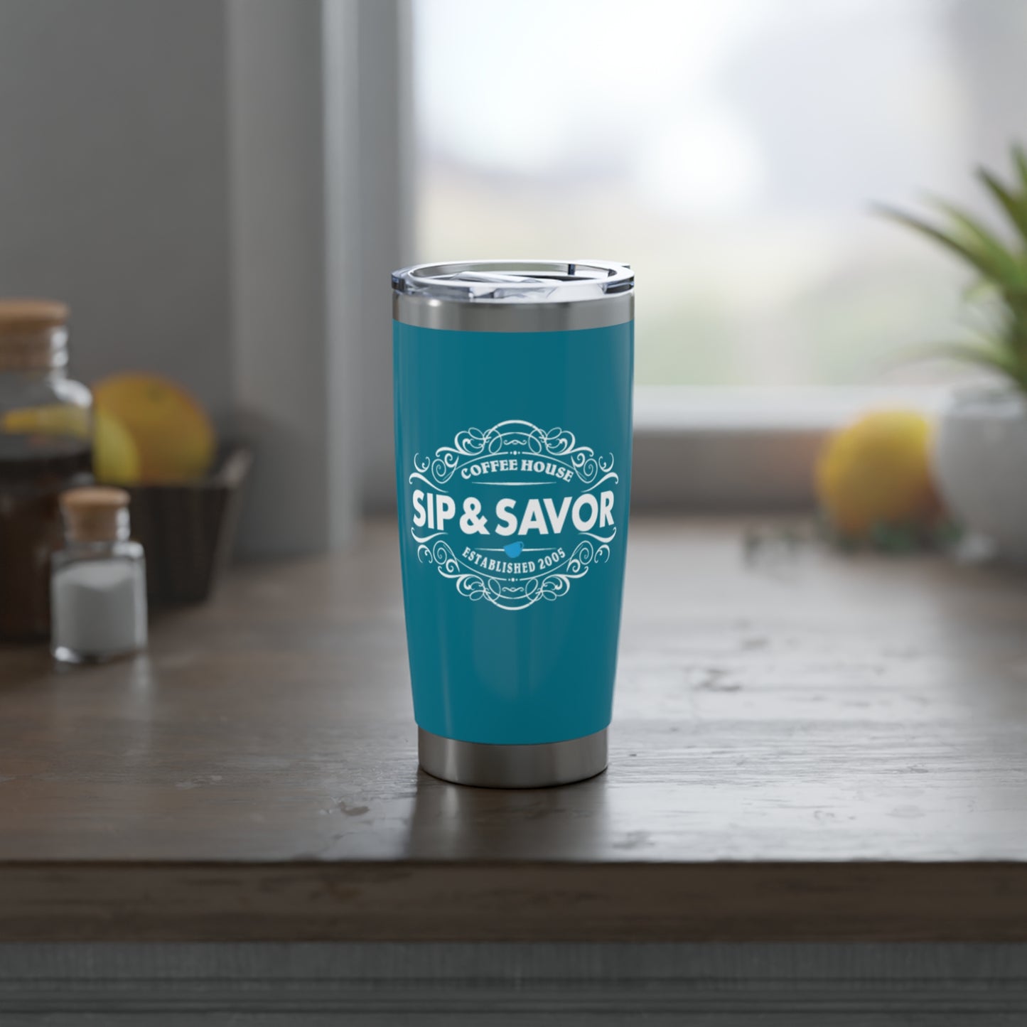 Teal Sip & Savor 20oz Travel Mug for Coffee Lovers