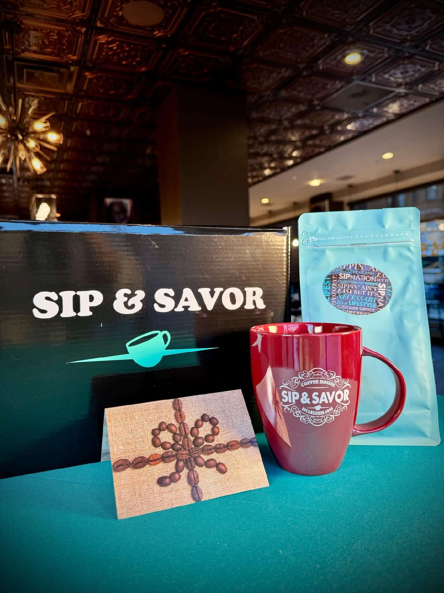 Sip Bundle #5 - Mug w/$25 gift card and pound of coffee