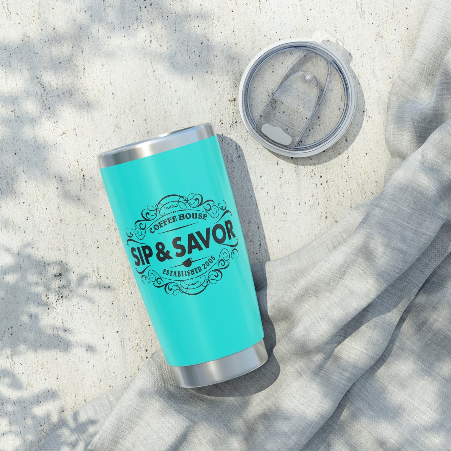 Turquoise Sip & Savor 20oz Travel Mug for Coffee Lovers