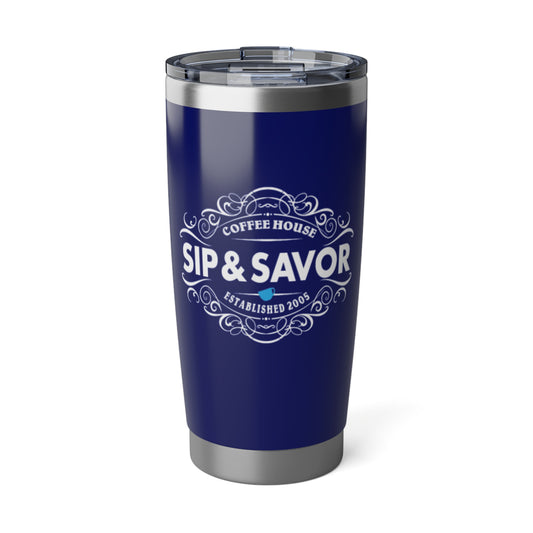 Navy Blue Sip & Savor 20oz Travel Mug for Coffee Lovers