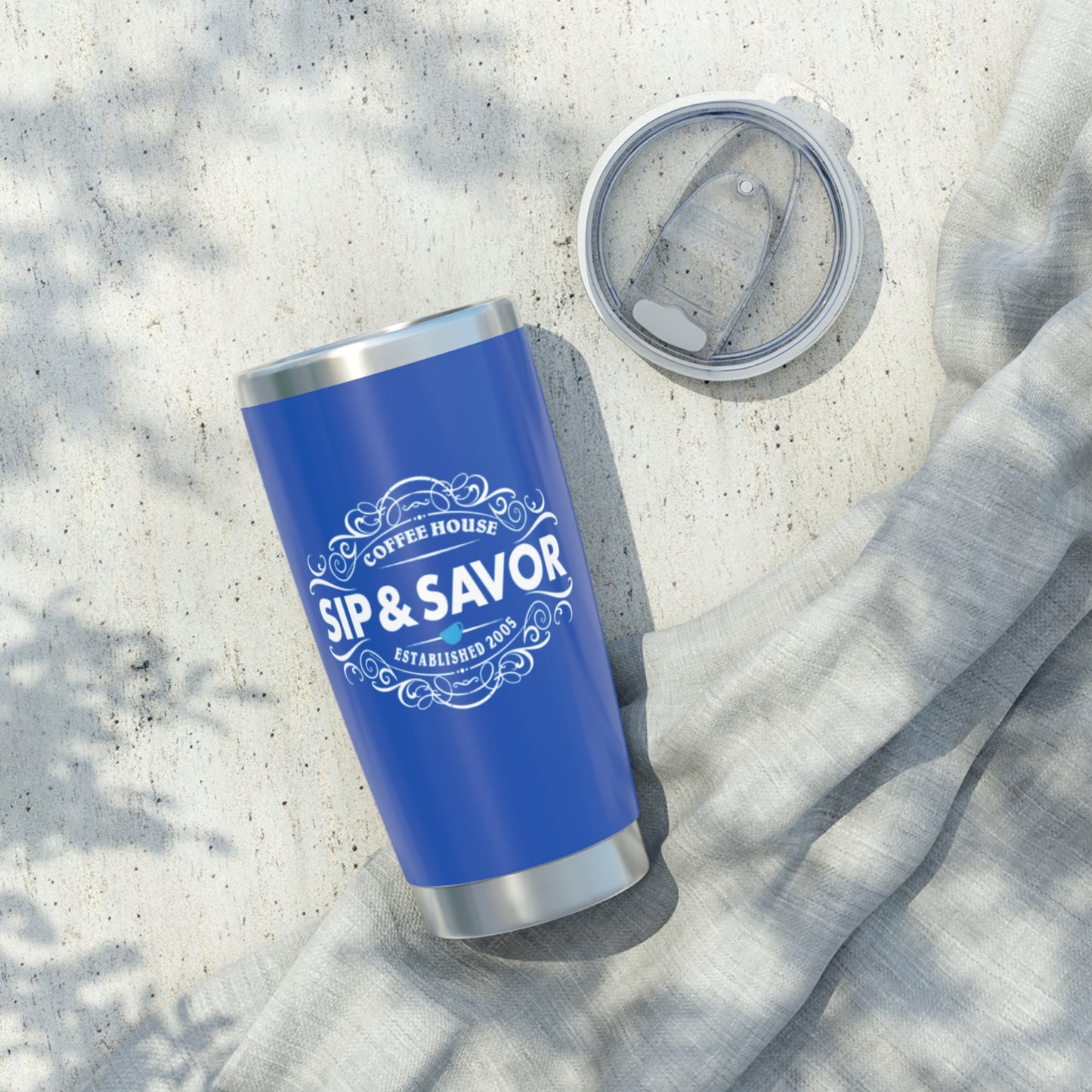 Royal Blue Sip & Savor 20oz Travel Mug for Coffee Lovers