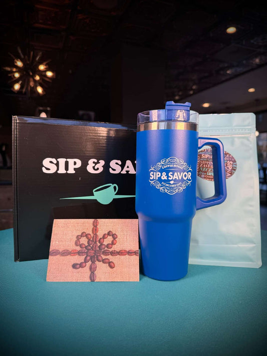 Sip Bundle #2 - Hippo Tumbler w/pound of coffee